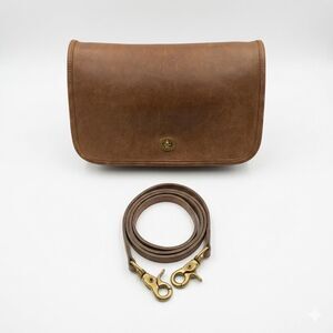 Vintage Coach Convertible Clutch English Tan Leather  USA Made 654-6847